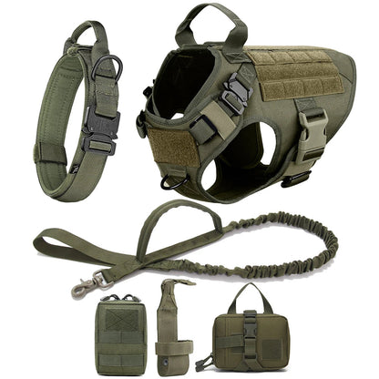 Tactical Dog Harness Set with Leash and Collar – Durable Nylon for Small and Large Dogs 17