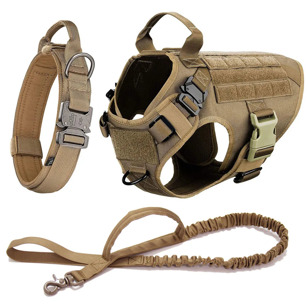 Tactical Dog Harness Set with Leash and Collar – Durable Nylon for Small and Large Dogs 18