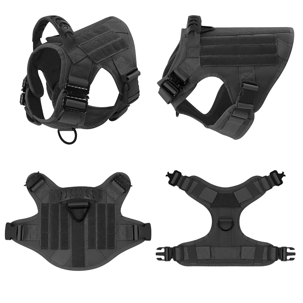 Tactical Dog Harness Set with Leash and Collar – Durable Nylon for Small and Large Dogs 3