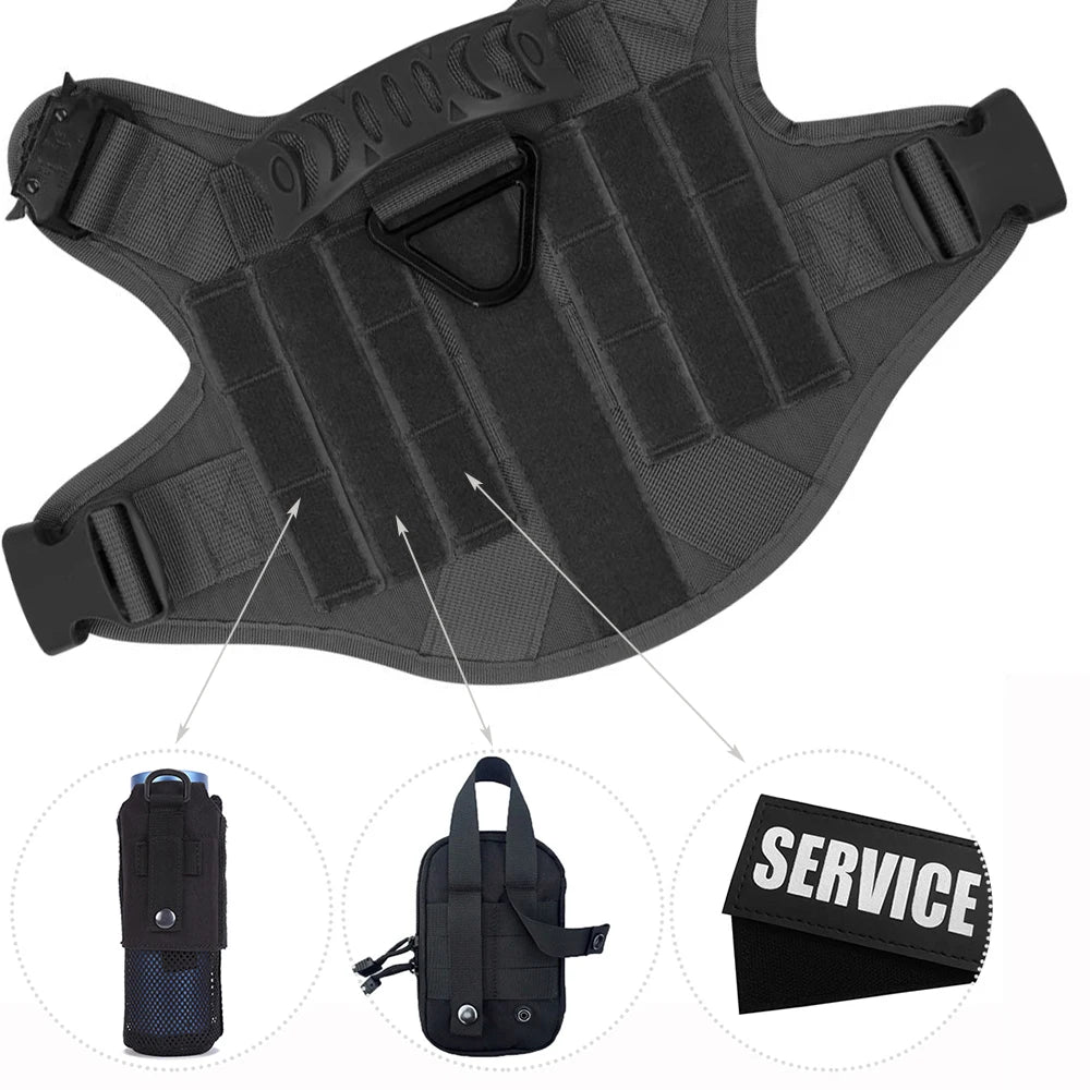Tactical Dog Harness Set with Leash and Collar – Durable Nylon for Small and Large Dogs 5
