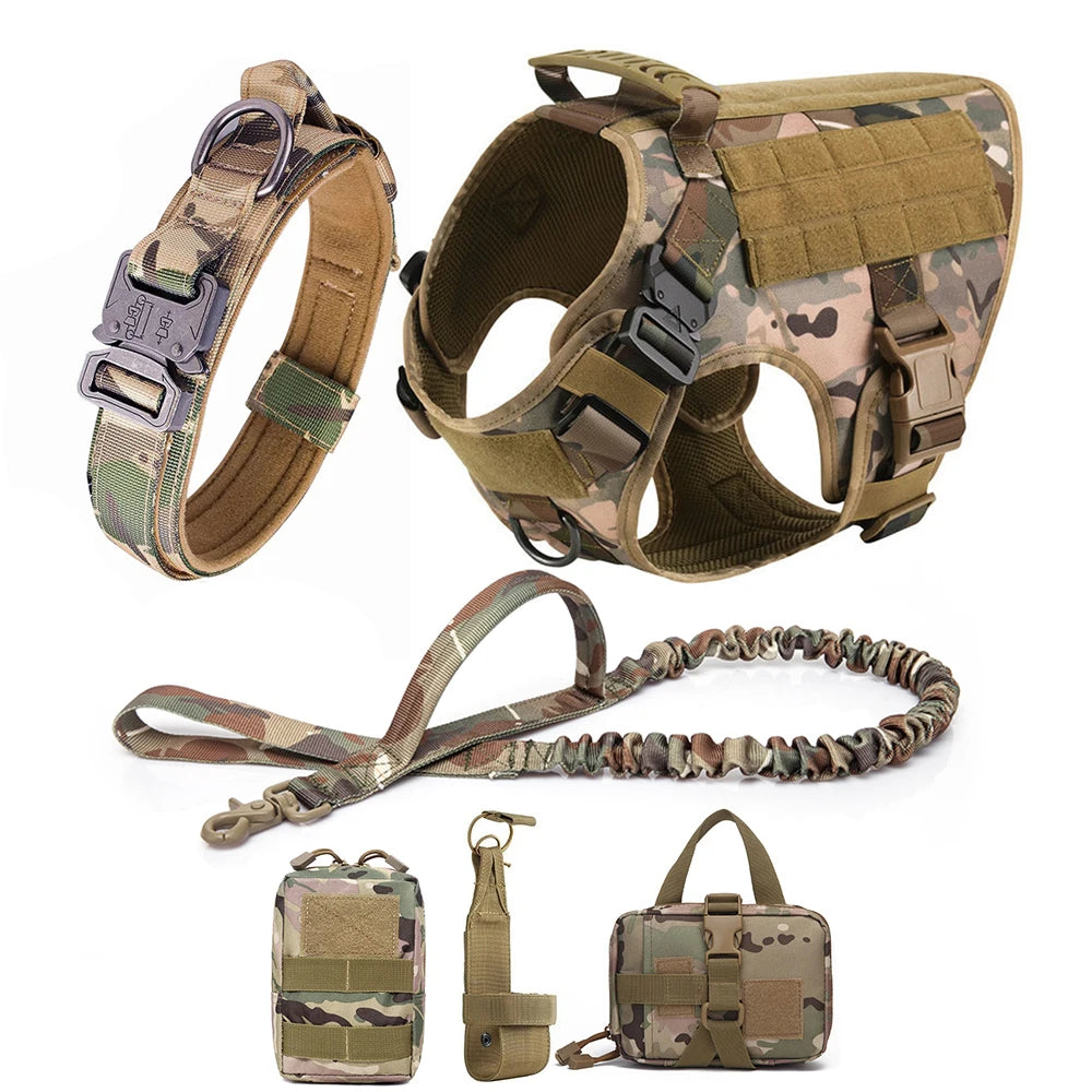 Tactical Dog Harness Set with Leash and Collar – Durable Nylon for Small and Large Dogs 9