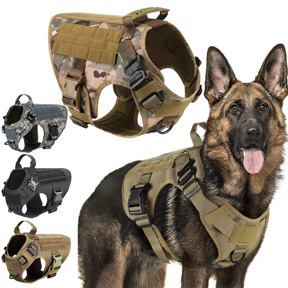 Tactical Dog Harness and Leash Set for Large Breeds – Adjustable Military-Style Dog Gear 1