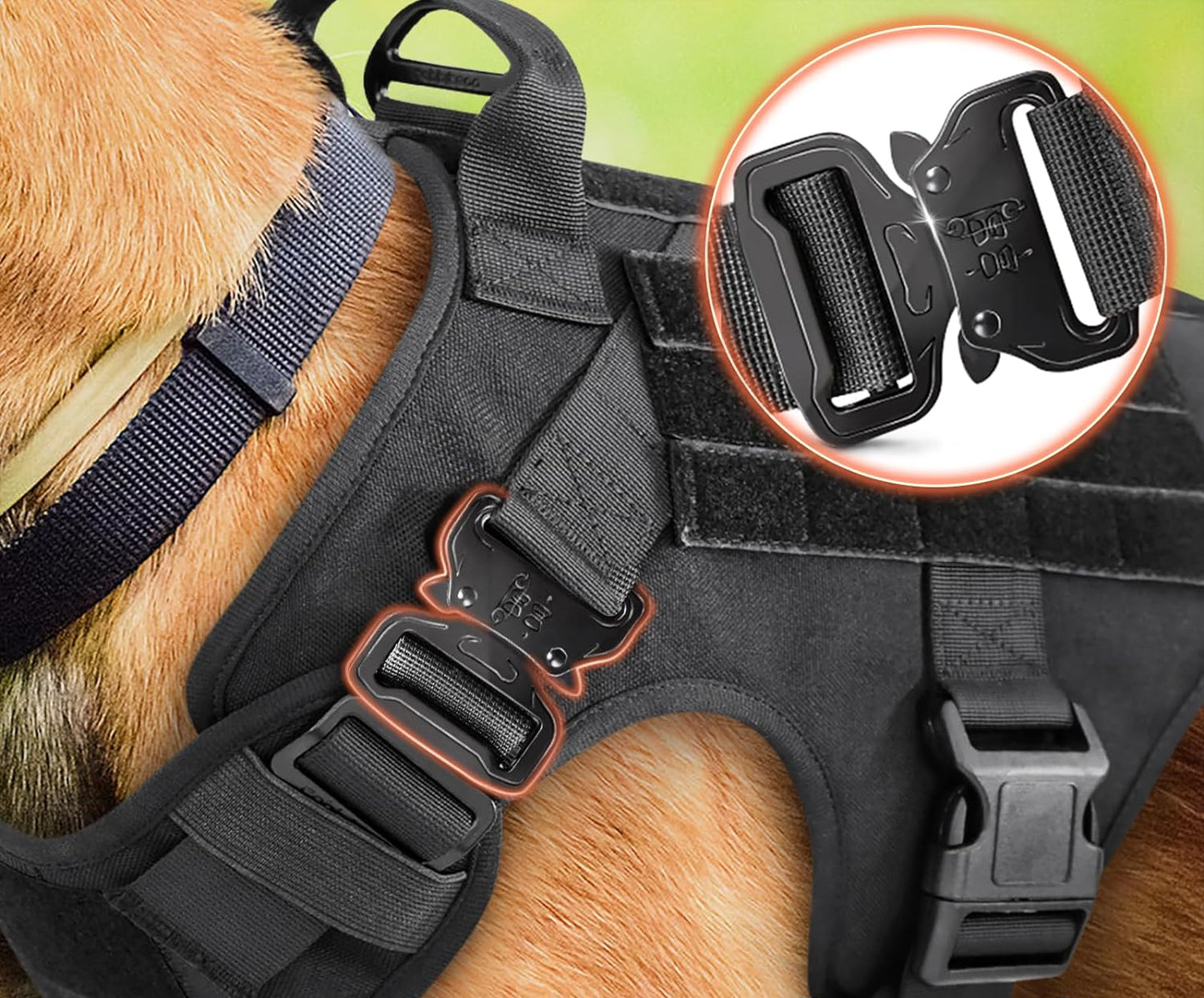 Tactical No Pull Dog Harness with Handle – Adjustable, Durable, Molle System for Large Breeds 4