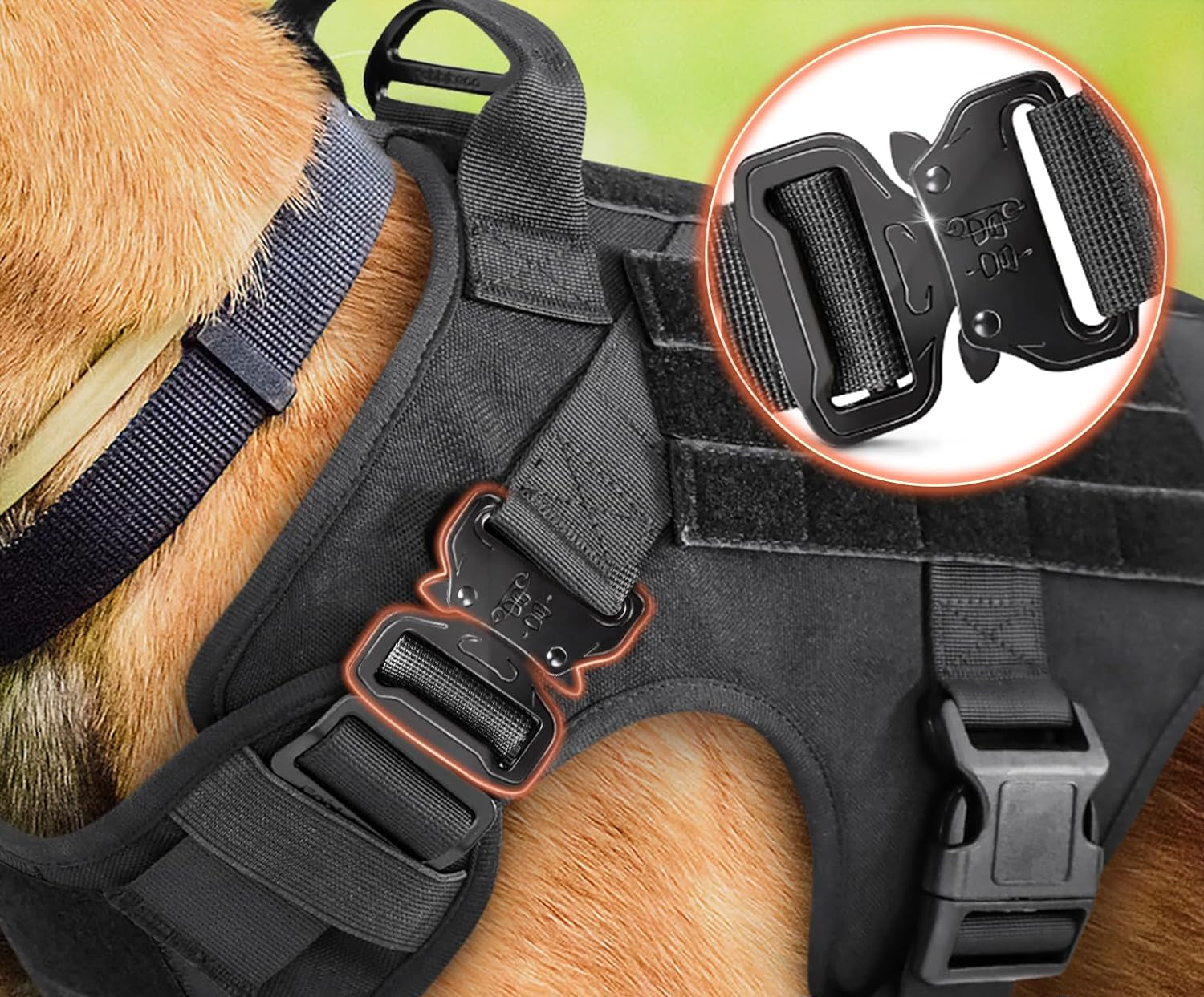 Tactical No Pull Dog Harness with Handle – Adjustable, Durable, Molle System for Large Breeds 4
