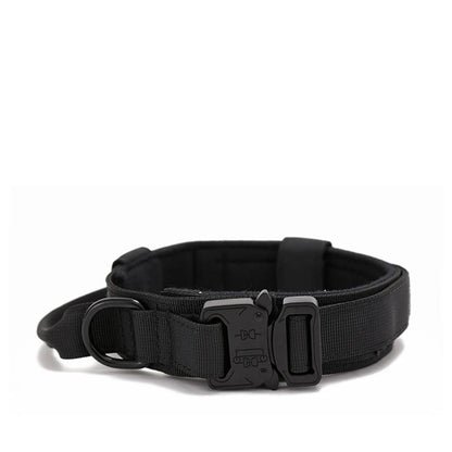 Tactical Reflective Dog Collar for Large Breeds with Padded Grip and Quick-Release Buckle – High Visibility for Outdoor Training 0