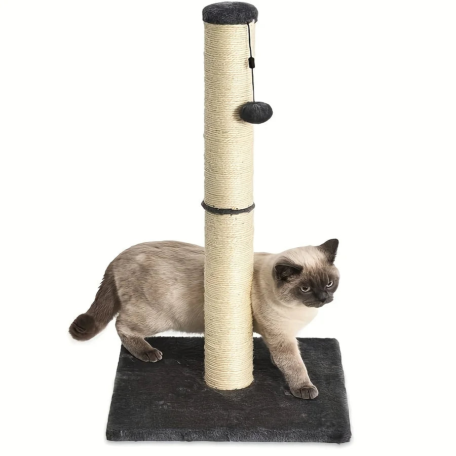 Tall Cat Scratching Post with Durable Sisal Material and Interactive Play Ball – 33 Stable Design for Active Cats 2