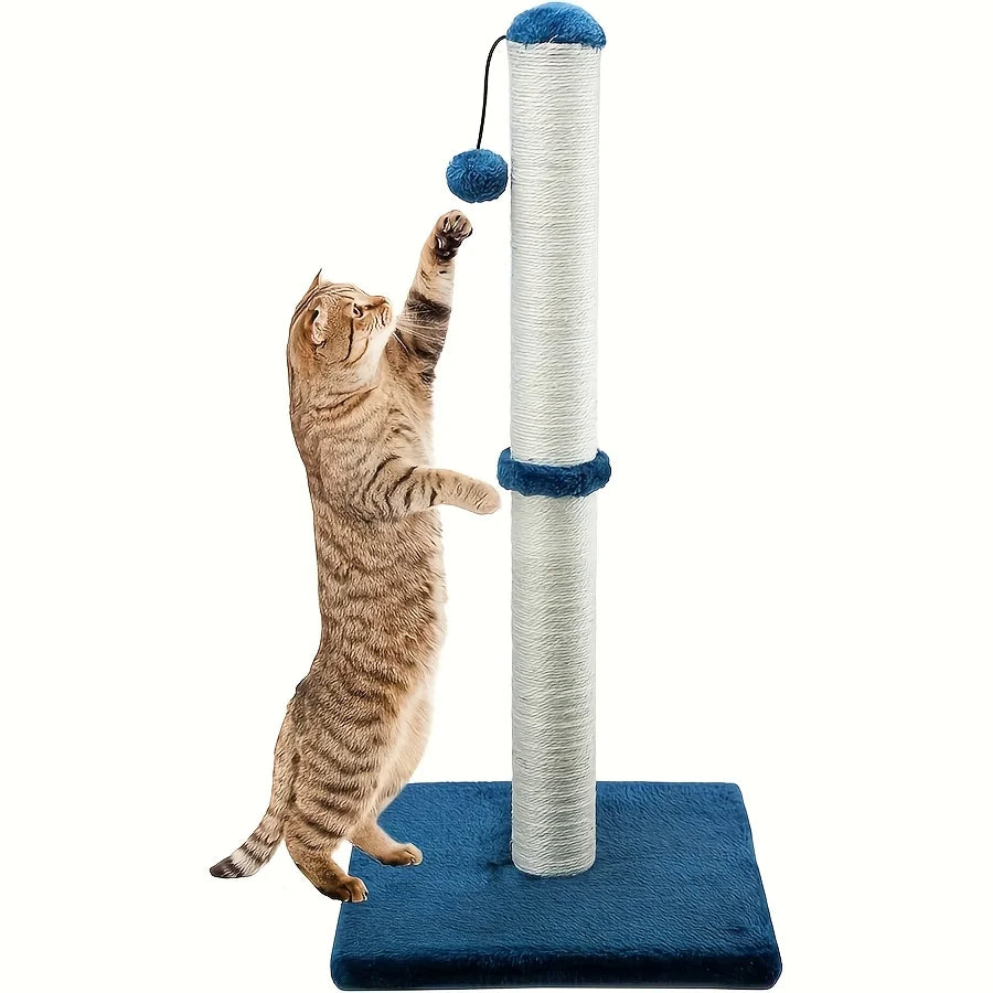 Tall Cat Scratching Post with Durable Sisal Material and Interactive Play Ball – 33 Stable Design for Active Cats 3