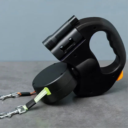 Tangle-Free Dual Dog Leash with LED Light and 360° Swivel Design 0