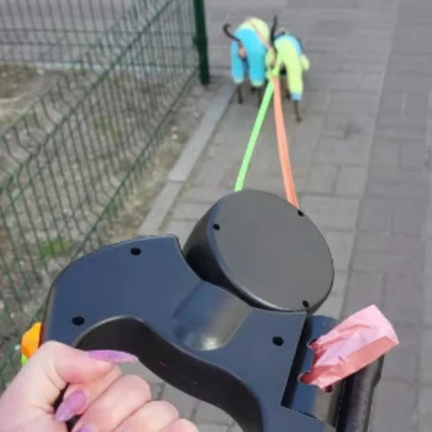 Tangle-Free Dual Dog Leash with LED Light and 360° Swivel Design 1