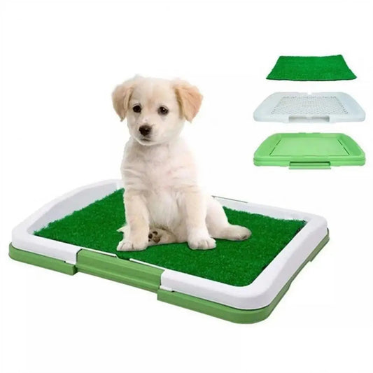 Three-Layer Dog Grass Potty System for Indoor and Outdoor Use – Leak-Resistant and Easy to Clean, Green Turf with Black Base 0