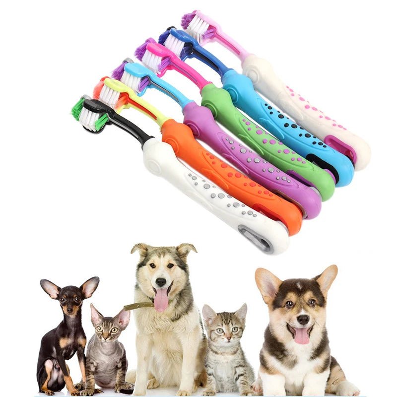 Three-Sided Dog and Cat Toothbrush – Effective Dental Care Tool for Optimal Oral Hygiene and Fresh Breath 1