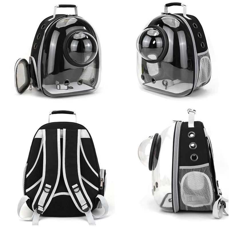 Transparent Space Capsule Pet Backpack for Cats and Small Dogs – Comfortable Carrier with Ventilation and Storage 5