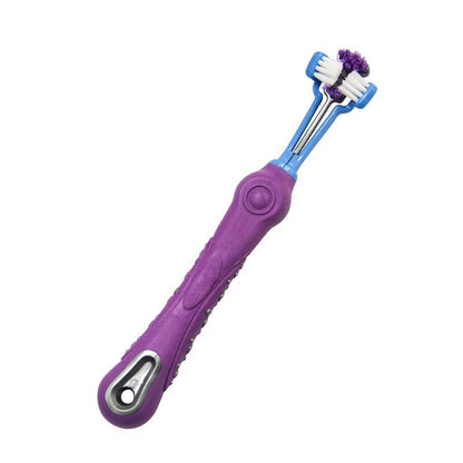 Triple Action Dog and Cat Toothbrush with Three-Sided Design for Effective Dental Care – Soft Bristles and Ergonomic Handle 9