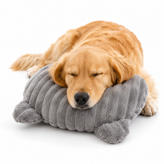 U-Shaped Dog Pillow with Neck Support, featuring ultra-soft plush material for comfortable resting, ideal for pets seeking cozy relaxation. 0