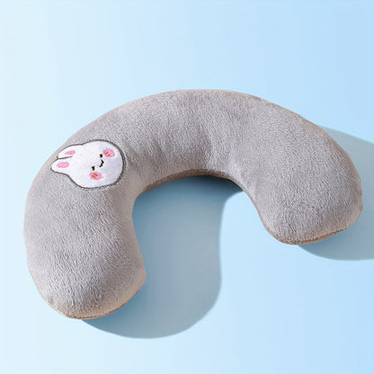 U-Shaped Plush Pet Pillow with Neck Support, featuring ultra-soft cushion designed for dogs and cats, providing comfort and relaxation for pets during sleep. 0