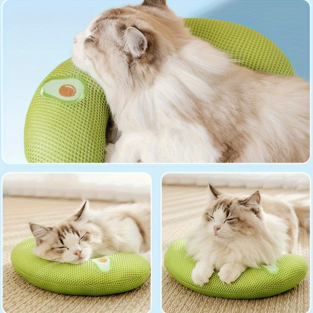 U-Shaped Plush Pet Pillow with Neck Support, featuring ultra-soft cushion designed for dogs and cats, providing comfort and relaxation for pets during sleep. 4