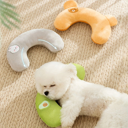 U-Shaped Plush Pet Pillow with Neck Support, featuring ultra-soft cushion designed for dogs and cats, providing comfort and relaxation for pets during sleep. 6
