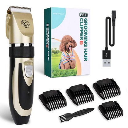 Ultra-Quiet Pet Hair Clipper with Adjustable Blades and 4 Combs – Low Vibration Grooming Tool 1