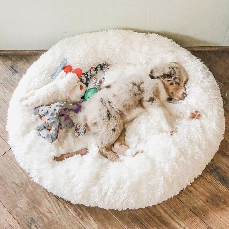 Ultra-Soft Round Plush Dog Bed for Cozy Comfort – Supportive Design for Deep Sleep, Ideal for Dogs and Cats 0
