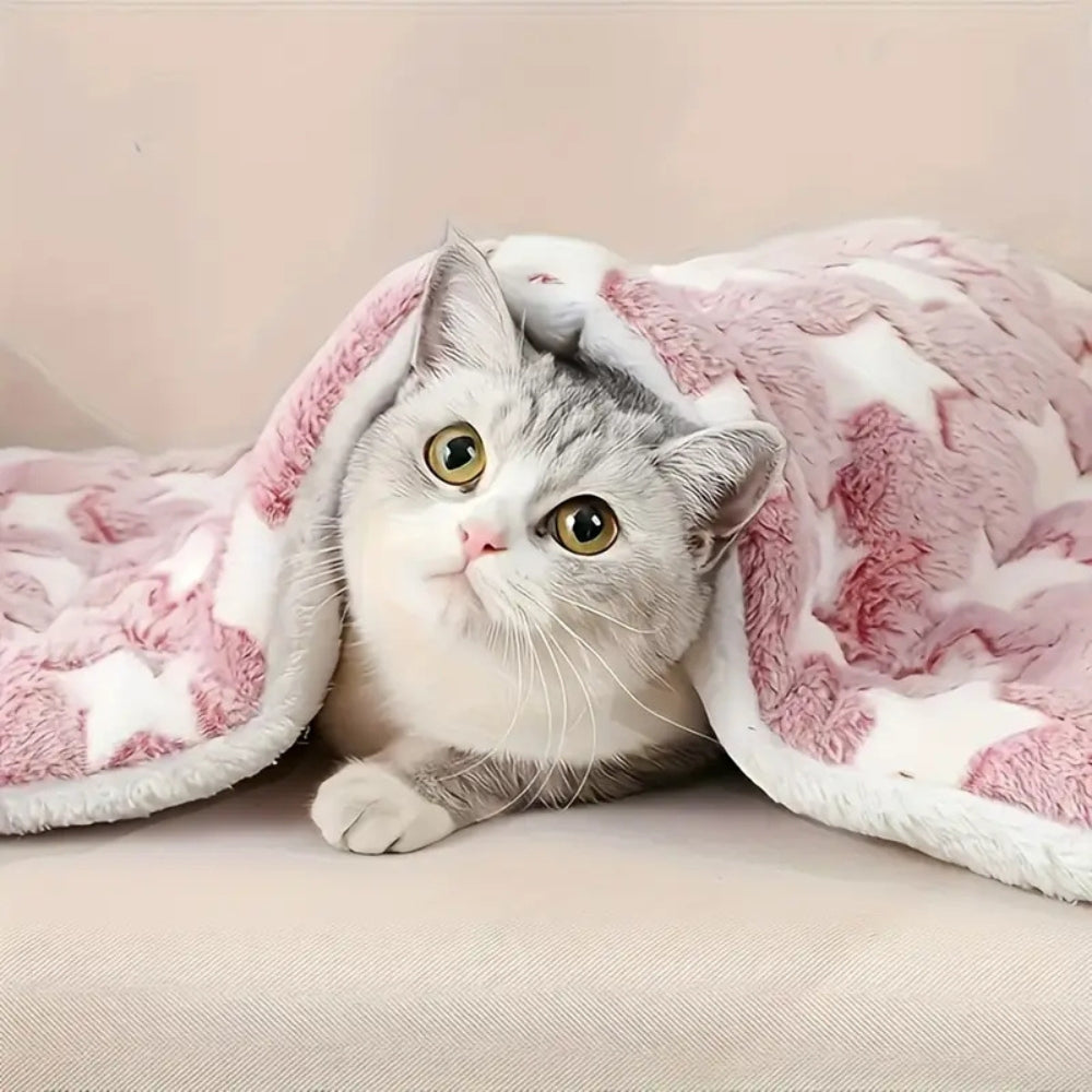 Ultra-Warm Pet Bed for Cats and Small Dogs – Soft Cotton Microfiber Cushion with Star Pattern – Cozy and Machine Washable 1