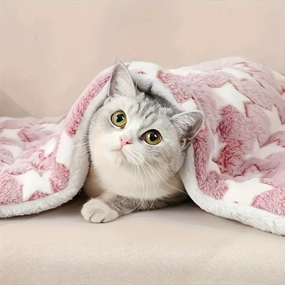 Ultra-Warm Pet Bed for Cats and Small Dogs – Soft Cotton Microfiber Cushion with Star Pattern – Cozy and Machine Washable 1