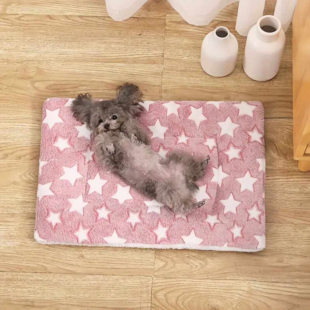 Ultra-Warm Pet Bed for Cats and Small Dogs – Soft Cotton Microfiber Cushion with Star Pattern – Cozy and Machine Washable 2