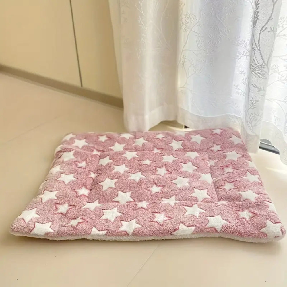 Ultra-Warm Pet Bed for Cats and Small Dogs – Soft Cotton Microfiber Cushion with Star Pattern – Cozy and Machine Washable 3