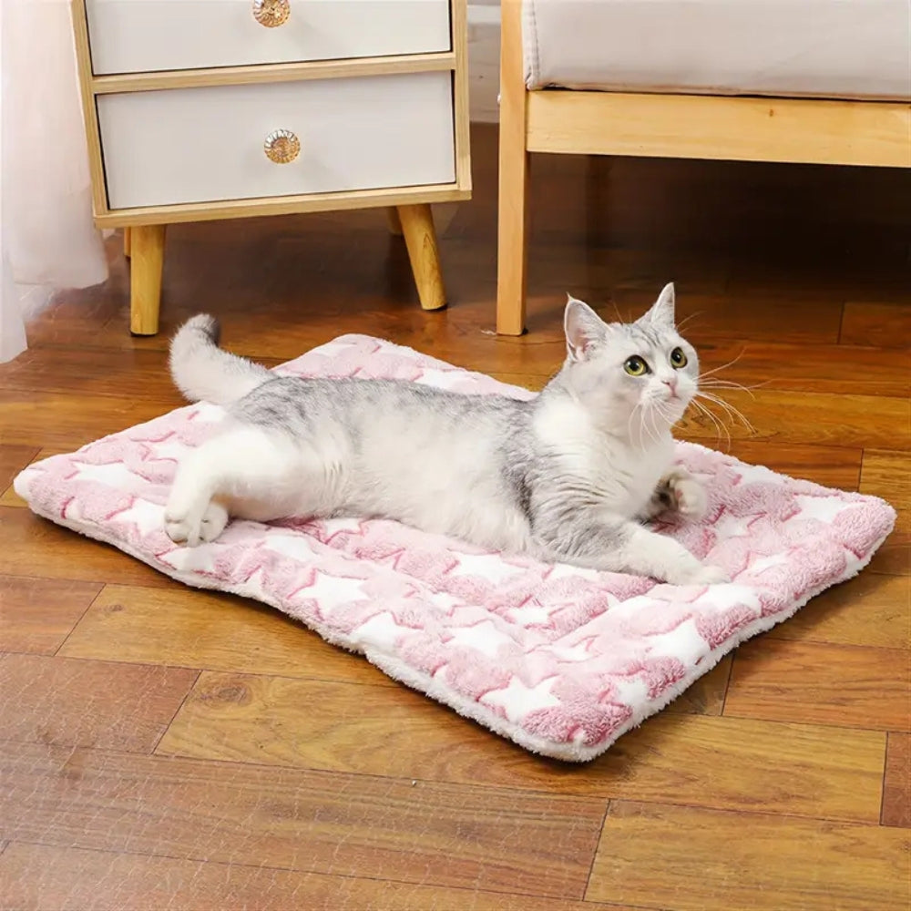 Ultra-Warm Pet Bed for Cats and Small Dogs – Soft Cotton Microfiber Cushion with Star Pattern – Cozy and Machine Washable 7