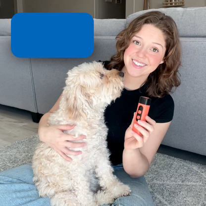 Ultrasonic bark control device designed for all dog breeds, featuring a rechargeable and portable design for humane barking deterrent. 1