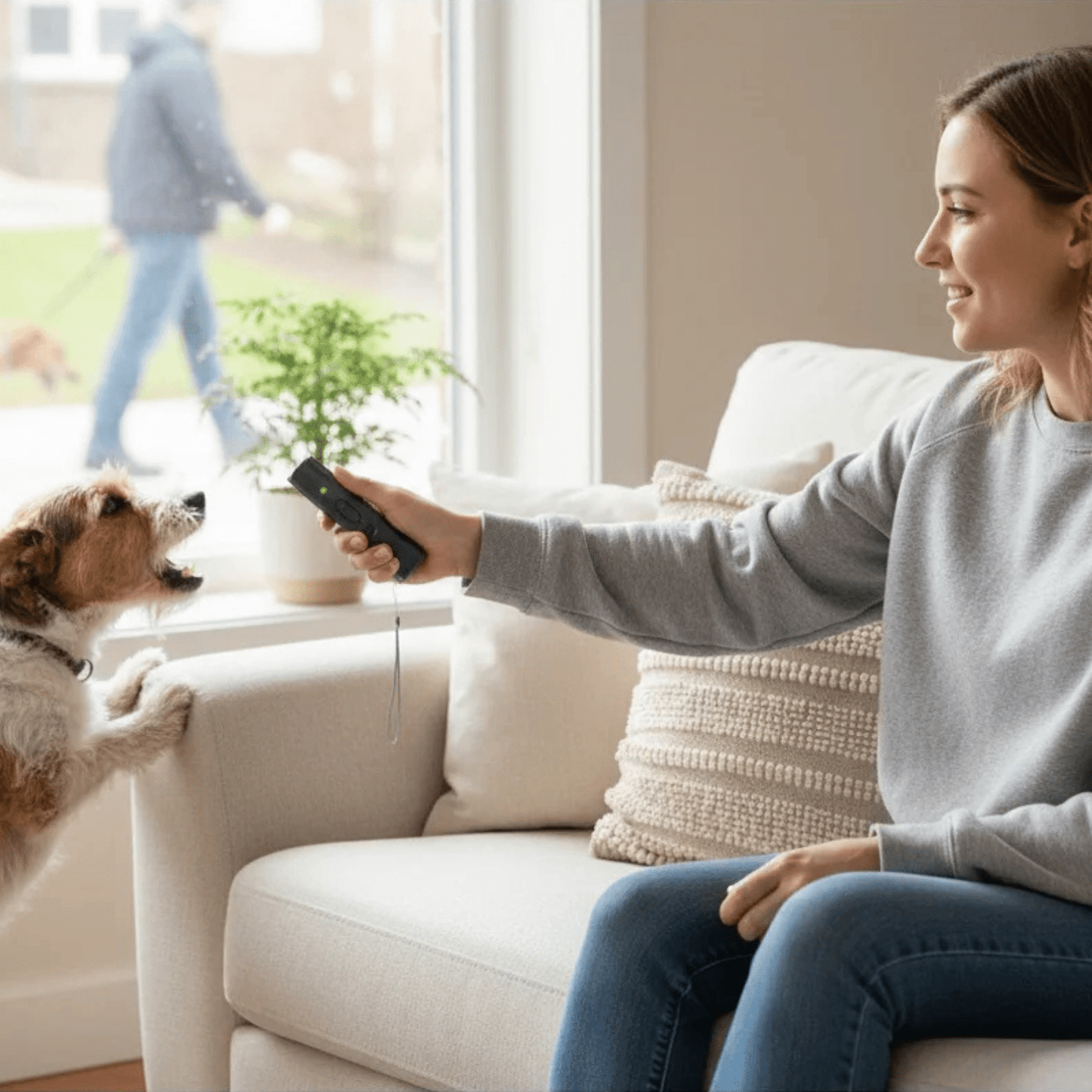 Ultrasonic Dog Deterrent Trainer with LED Indicator – USB Rechargeable Bark Deterrent for Effective Dog Barking Control 1