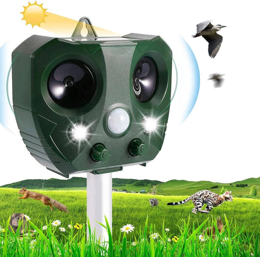 Ultrasonic Pest Repeller and Bird Scarer with Triple Power System – All-Weather Motion Sensor for Garden Protection 0