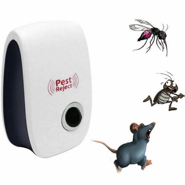 Ultrasonic Pest Repeller featuring an integrated LED night light, designed to effectively deter rodents and rats in your home and garage. 0