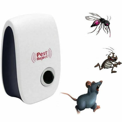 Ultrasonic Pest Repeller featuring an integrated LED night light, designed to effectively deter rodents and rats in your home and garage. 0
