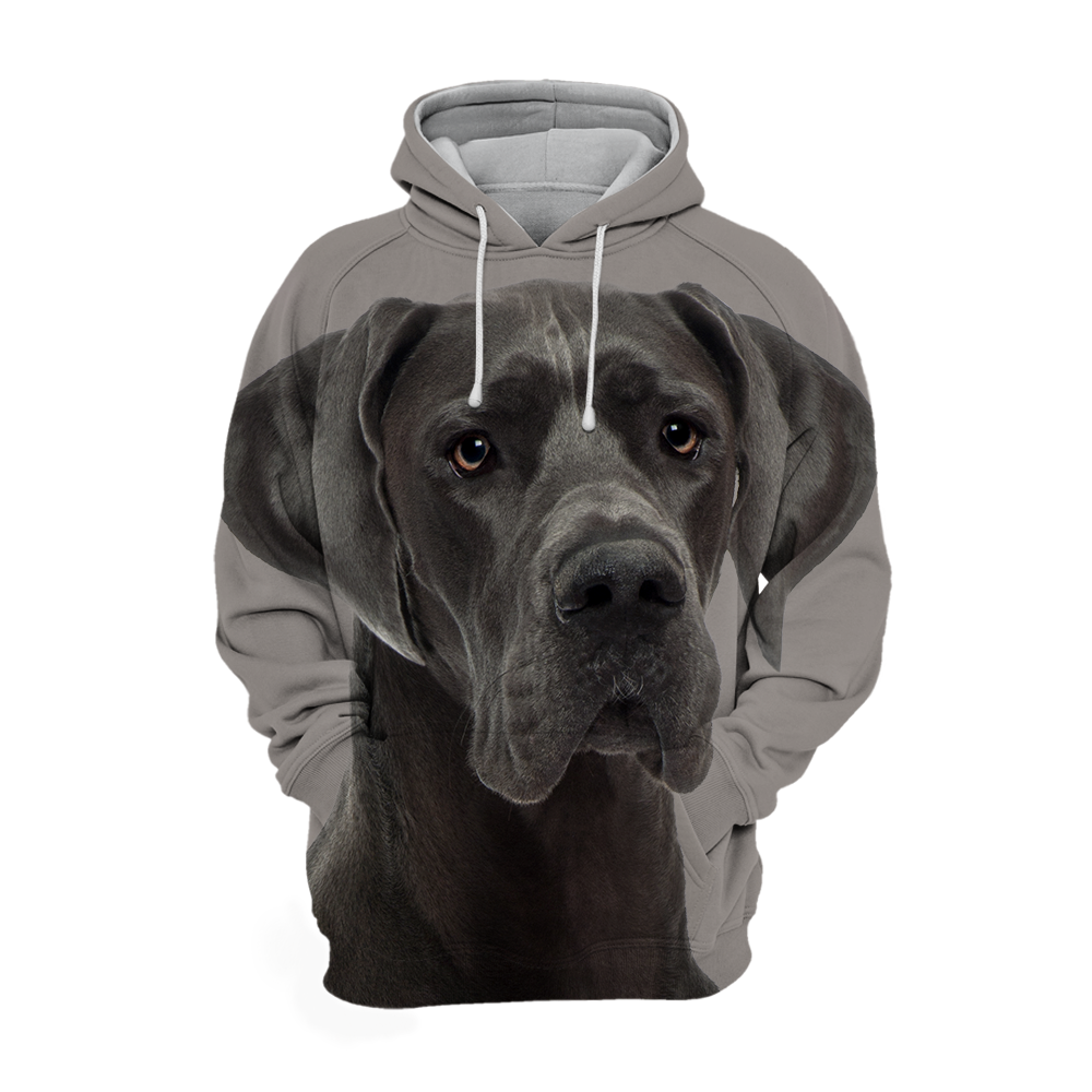 Unisex Large Danish Dog Hoodie – Soft Polyester Cotton Blend, High-Resolution Graphic Design, Sizes S-4XL 0