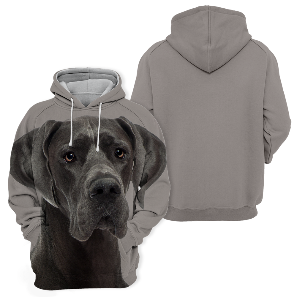 Unisex Large Danish Dog Hoodie – Soft Polyester Cotton Blend, High-Resolution Graphic Design, Sizes S-4XL 1