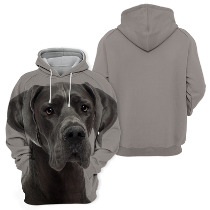 Unisex Large Danish Dog Hoodie – Soft Polyester Cotton Blend, High-Resolution Graphic Design, Sizes S-4XL 1