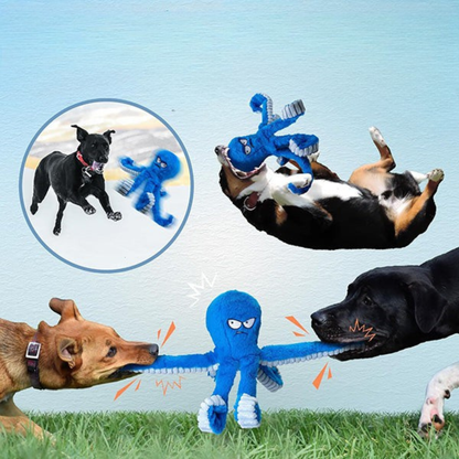 Durable Plush Dog Toy for Aggressive Chewers – Octopus Design, Squeaky and Easy to Clean, Ideal for Medium to Large Dogs