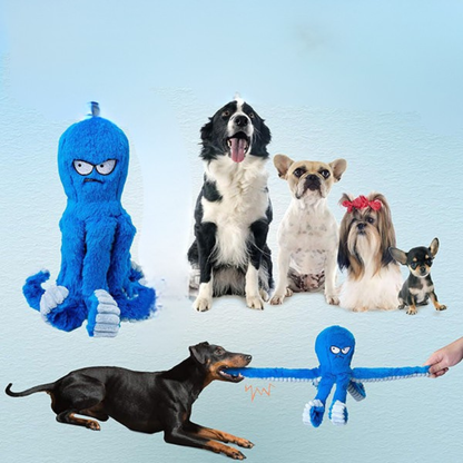 Durable Plush Dog Toy for Aggressive Chewers – Octopus Design, Squeaky and Easy to Clean, Ideal for Medium to Large Dogs