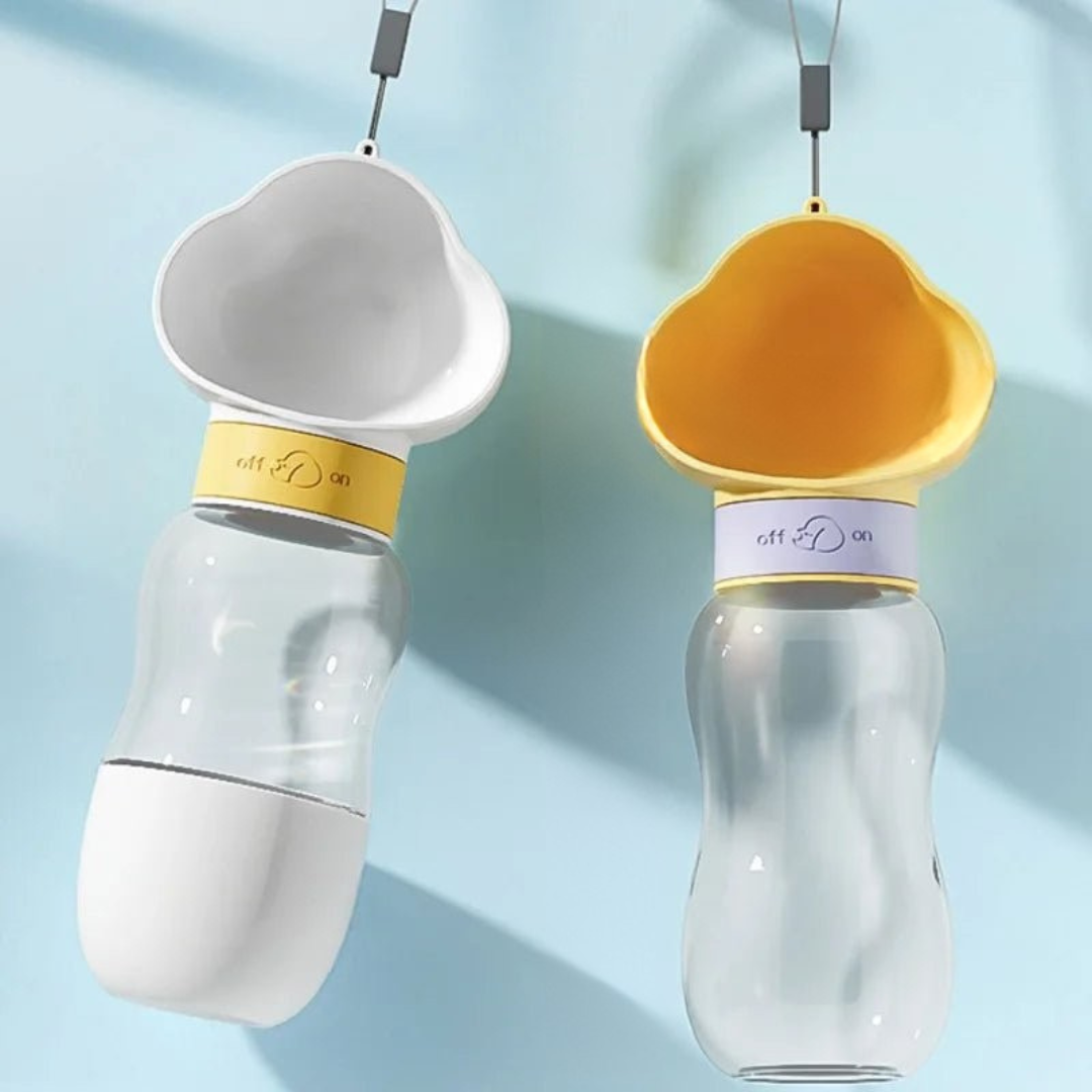 Portable Dog Water Bottle with Built-in Bowl – Lightweight, Leak-Proof Hydration Solution for Travel, 350ML/600ML