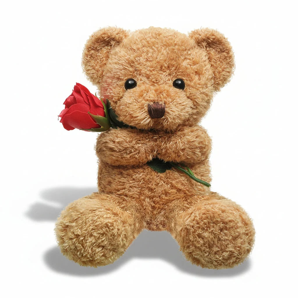 Valentine Bear Plush Toy featuring a soft rose design, available in multiple sizes from 30cm to 130cm, perfect for gifting on Valentine's Day 0