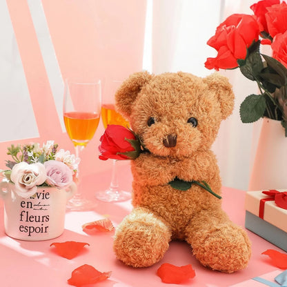 Valentine Bear Plush Toy featuring a soft rose design, available in multiple sizes from 30cm to 130cm, perfect for gifting on Valentine's Day 4