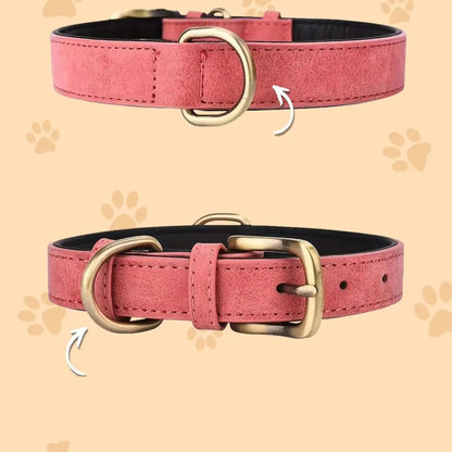 Vintage Leather Dog Collar with Adjustable Fit – Durable and Stylish for All Breeds 1