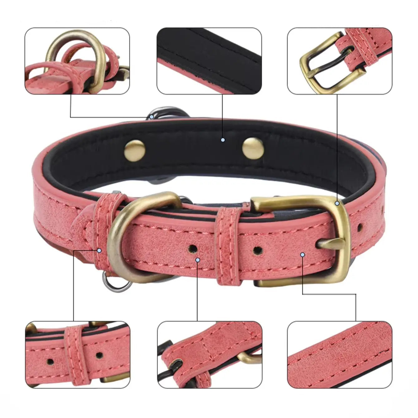 Vintage Leather Dog Collar with Adjustable Fit – Durable and Stylish for All Breeds 2