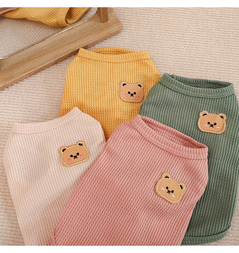 Waffle Pattern Dog Vest for Small to Medium Breeds – Cozy Lightweight Winter Apparel in Pastel Colors 2