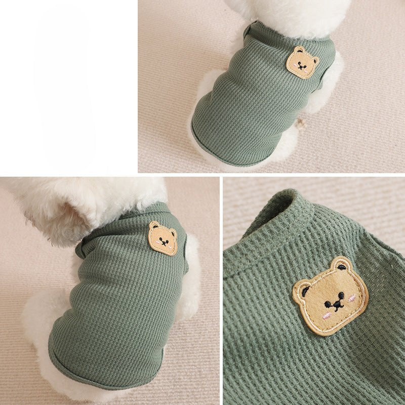 Waffle Pattern Dog Vest for Small to Medium Breeds – Cozy Lightweight Winter Apparel in Pastel Colors 7