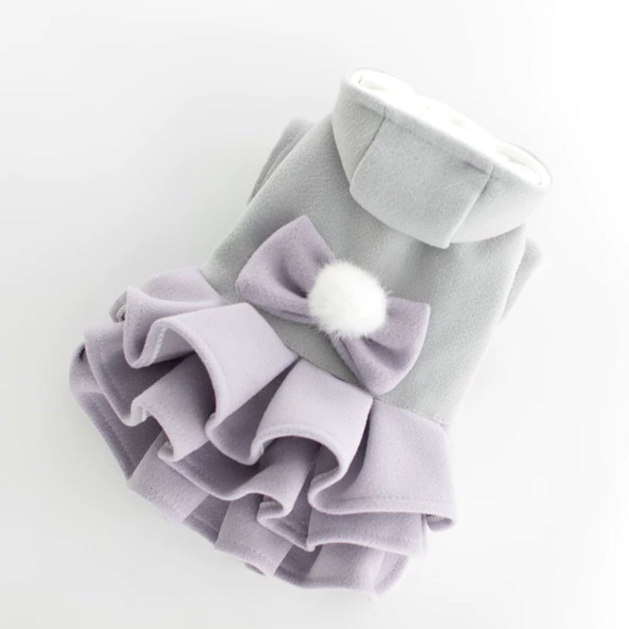 Warm Fleece Dog Dress Jacket with Bow for Small Dogs - Stylish Autumn/Winter Clothes for French Bulldogs and Pets 8