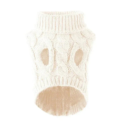 Warm Knitted Dog Sweater with Turtleneck for Small Dogs - Cozy Acrylic Fabric, Stretchy Fit for Autumn and Winter 0