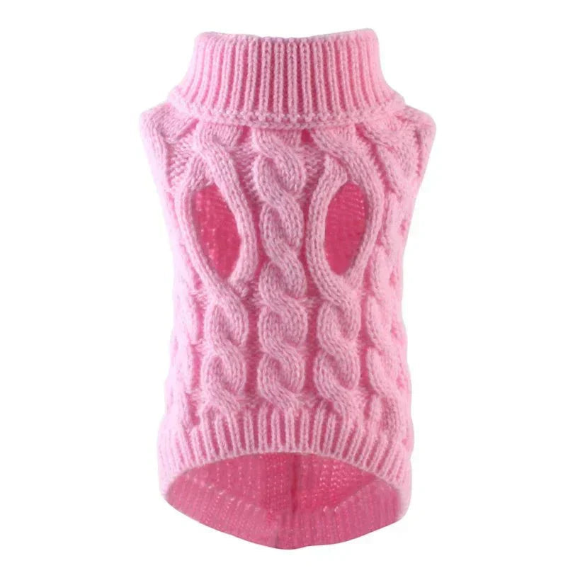 Warm Knitted Dog Sweater with Turtleneck for Small Dogs - Cozy Acrylic Fabric, Stretchy Fit for Autumn and Winter 10