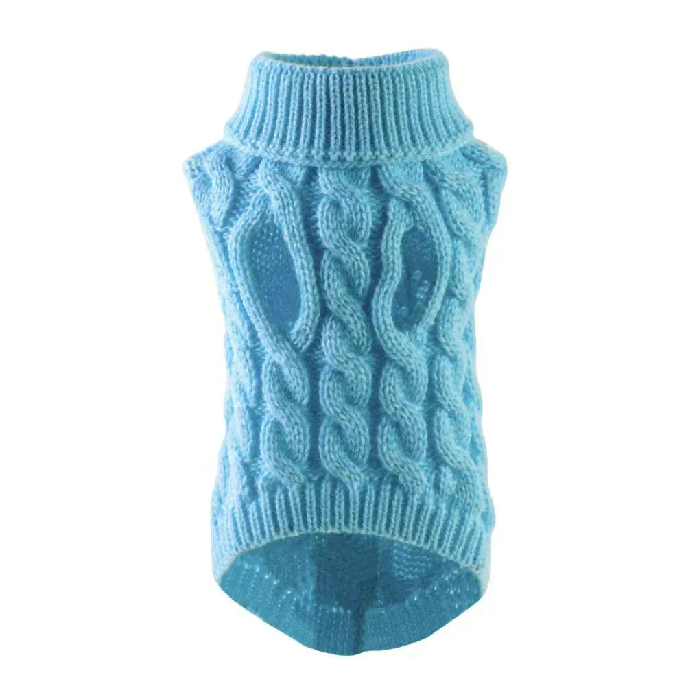 Warm Knitted Dog Sweater with Turtleneck for Small Dogs - Cozy Acrylic Fabric, Stretchy Fit for Autumn and Winter 3
