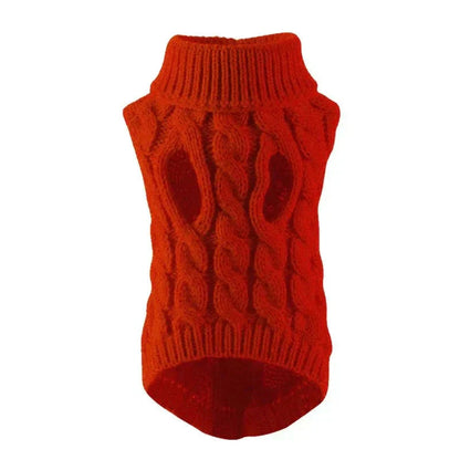 Warm Knitted Dog Sweater with Turtleneck for Small Dogs - Cozy Acrylic Fabric, Stretchy Fit for Autumn and Winter 4